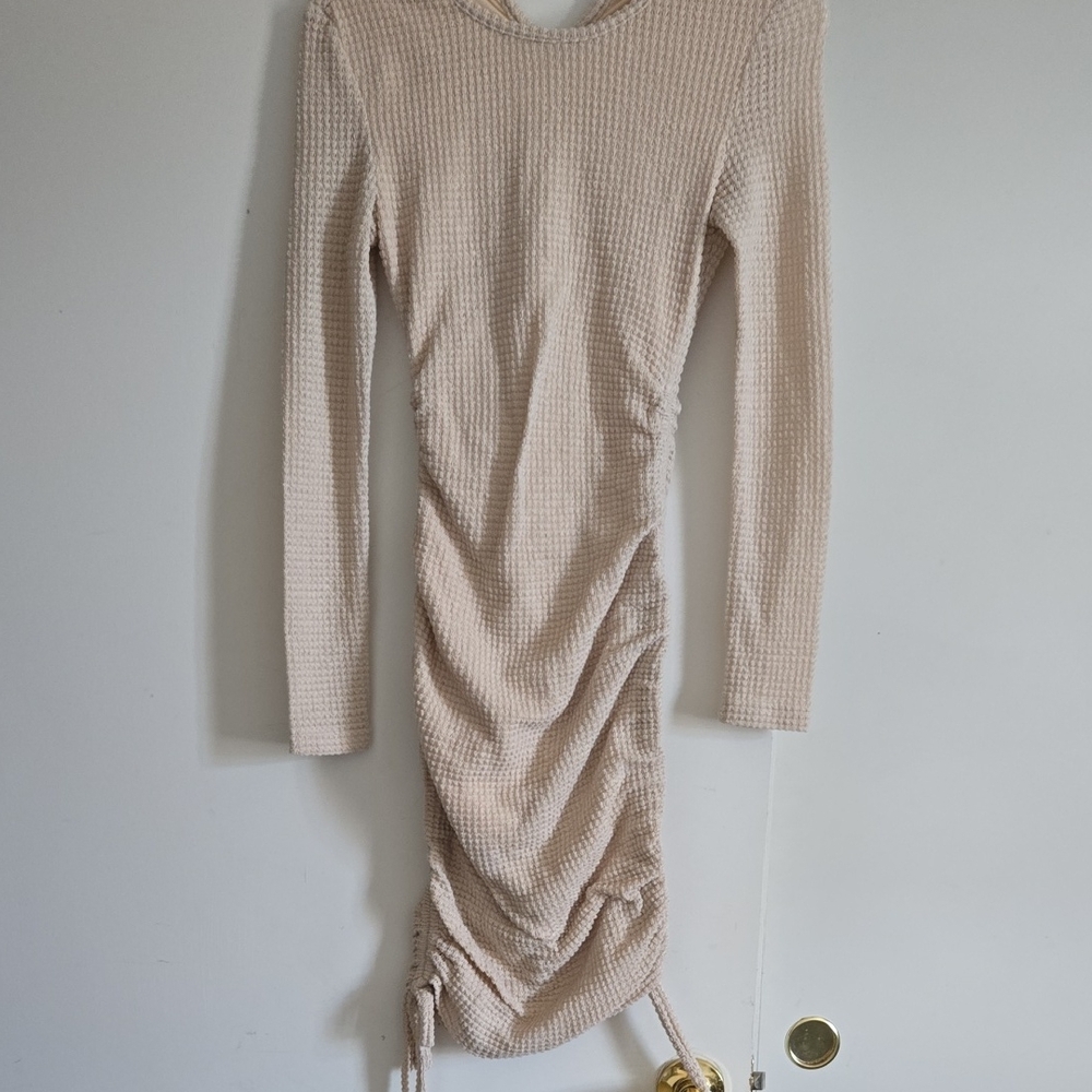 Elegant Cream Long Sleeve Dress